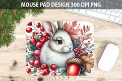 Bunny Mouse pad Sublimation - Thanksgiving Animal PNG Design Product Image 1