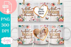Mom Photo Mug Wrap PNG for sublimation, Mother's day mug PNG Product Image 4