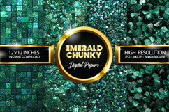 Emerald Chunky Digital Papers - 04 variations Product Image 1