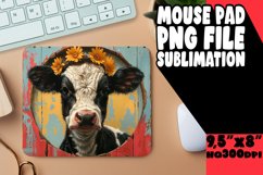 Cute Cow Design Mouse Pad for Sublimation PNG Product Image 1