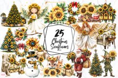 Christmas With Sunflowers Clipart Product Image 1