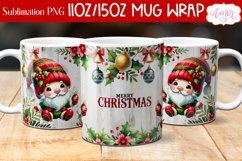 Merry Christmas mug wrap PNG Sublimation, 11oz and 15oz Product Image 1
