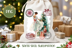 Watercolor Ballerina Santa Sack, Nutcracker Santa Sack Product Image 1
