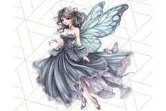 Gothic Fairy & Potion Clipart, Dark Fantasy PNG Printable Product Image 3