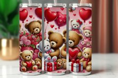Valentine Tumbler Wrap 20 oz - teddy bear Product Image 1