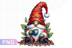 Christmas Coffee Gnome Sublimation Clipart PNG Product Image 1