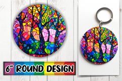 Colorful Stained Glass Tree Wraps for PNG Round Design Product Image 1