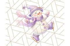 Pastel Snowman Clipart PNG, Cute Soft Winter Graphics Product Image 3