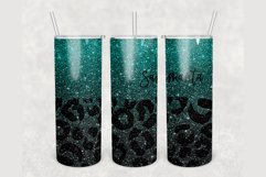 Emerald Green Ombre Glitter 20 oz sublimation design tumbler Product Image 1