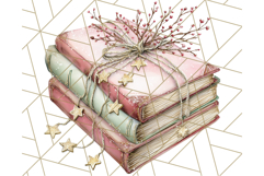Christmas Book Clipart, Festive Reading PNG Illustrations Product Image 3