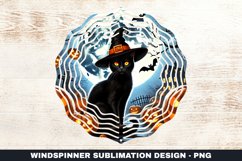 Halloween Cat Wind Spinner Sublimation Design Product Image 1