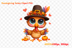 Funny Thanksgiving Turkey Clipart PNG Product Image 1
