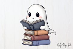 Bookish Ghost Sublimation Clipart, Sublimation PNG Product Image 1