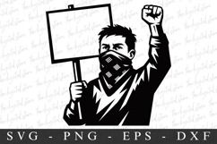 Protester SVG | SVG Cut files | Cricut Product Image 1