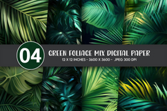 Green Foliage Mix Digital Paper Product Image 1