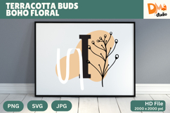 Terracotta Buds Boho Floral Monogram Product Image 1