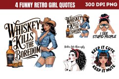 Funny Retro Girl sublimation PNG Product Image 1
