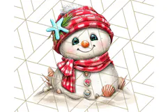 Christmas Penguins The Beach Clipart PNG, Tropical Holiday Product Image 3