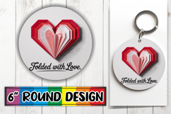 Blissful Keychain Circle PNG Style, Heart Quote Product Image 1