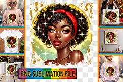 Dazzling TSHIRT Magic PNG, Afro Girl Product Image 1