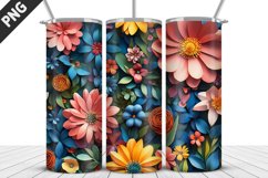 Flowers Tumbler Wrap | Sublimation Design | Tumbler PNG Product Image 1
