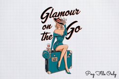 Glamour on the go PNG, Retro PinUp Sublimation PNG Product Image 1