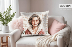 Afro Girl /Woman braided hair Pillow Design, Black Queen PNG Product Image 1