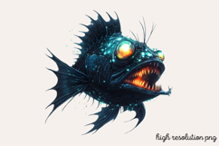 Bioluminescent Sea Animal Clipart Bundle PNG Product Image 13