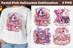 Pastel Pink Halloween Sublimation PNG Product Image 1