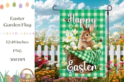 Easter Basket Garden Flag, Happy Easter Garden Flag Design Product Image 1