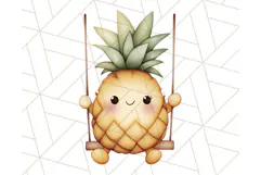 Cute Pineapple Character Clipart, Summer Tropical Fruit PNG Product Image 3