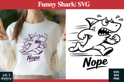 Funny SVG Antisocial Shark Sarcastic t-shirt Nope Product Image 1