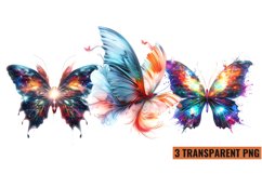 Watercolor Magic Butterflies Clipart, PNG Product Image 1