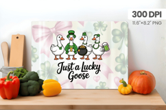Just a Lucky Goose Funny Goose Cutting Board PNG Sublimation Product Image 1