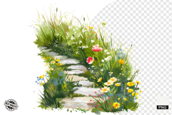 Wildflowers Pathway Clipart Product Image 1