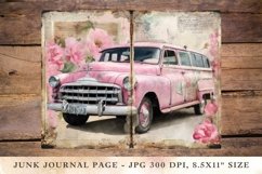 Printable Junk Journal Pages pink car 5 Product Image 1