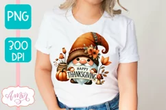 Happy Thanksgiving PNG for Sublimation |Cute Gnome PNG Product Image 2