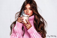 Coffee Shop Girls Clipart PNG Product Image 1