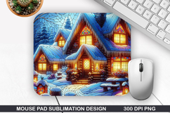 House Mouse Pad Sublimation, Christmas Mouse Pad PNG Product Image 1
