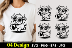 Cute Beach Cow SVG PNG Product Image 1