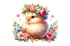 Cute Chick Spring Clipart, Spring Sublimation PNG Product Image 1