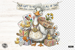 Quirky Whimsical Goose Mom PNG - Mothers Day Clipart Product Image 1