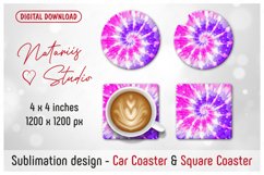 TIE DYE Design. Coaster Sublimation Template Product Image 1