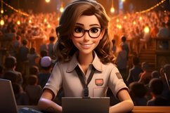 3D Character Girl Event_Planner with relevant environment Product Image 1