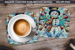 Snowman Coaster Sublimation, Christmas Coaster PNG Design Product Image 1