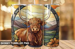 Stained Glass Highland Cow PNG Tumbler Design Product Image 1