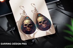 Stained Glass Halloween Skull Earring Design Product Image 1