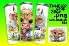 UNIQUE 20oz Tumbler Artwork , Cute Cow Product Image 1