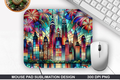 Fireworks Mouse Pad Sublimation, 4th Of July Mouse Pad PNG Product Image 1