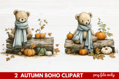 Autumn Boho Clipart | Fall Bohemian Aesthetic PNG Illustrati Product Image 1